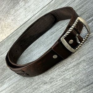 Leather Island Belt Bill Lavin Braided Tooled Mens 46” Length Western 3-LI8012